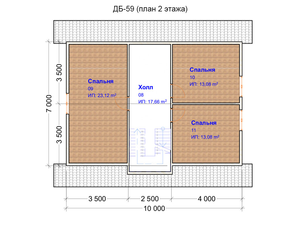 Проект дома ДБ-59 (8х10м), площадью 157м² из бруса 150х150мм